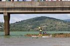 Dusi 2014 - Jon Ivins about to start the long paddle into a headwind across Inanda Dam